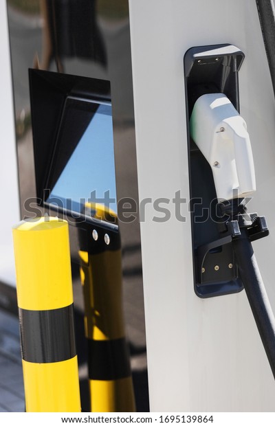 modern electrical car\
charging column