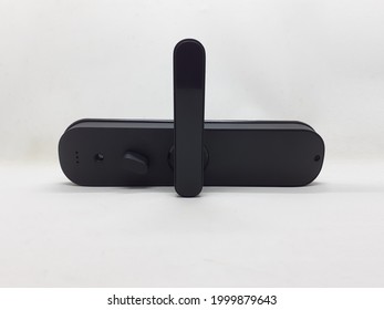 Modern Electronic Door Lock Mechanism with Password and RFID Cards Finger Print Authenticate Technology in White Isolated Background - Shutterstock ID 1999879643