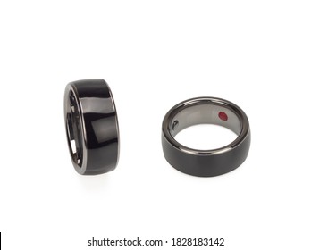Modern electronic gadget-smart ring on white background - Shutterstock ID 1828183142