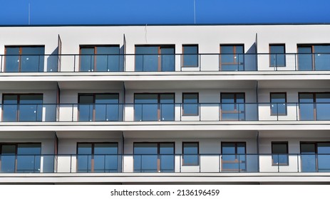 Modern elements in  contemporary  architecture.. Architectural details of a modern apartment building.