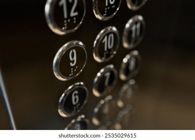 A Modern Elevator Control Panel featuring Floor Buttons for convenient access and aesthetics
