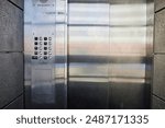 Modern Elevator Door and Panel, Eye-Level View