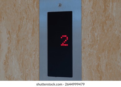 Modern Elevator Technology Interface with Illuminated Digital Floor Indicator