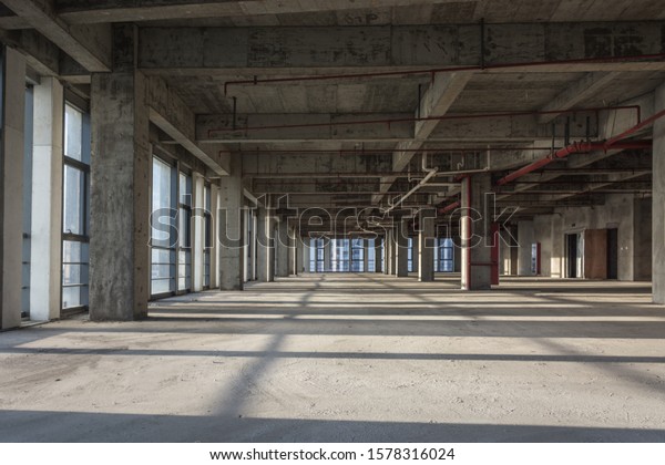 Modern empty
commercial building
materials