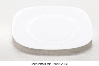 Modern Empty Plastic Plate Mockup, On Kitchen Table, Space For Text, Copy Space, Advertising Use