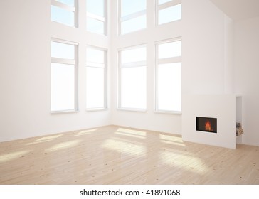 modern empty room - Shutterstock ID 41891068