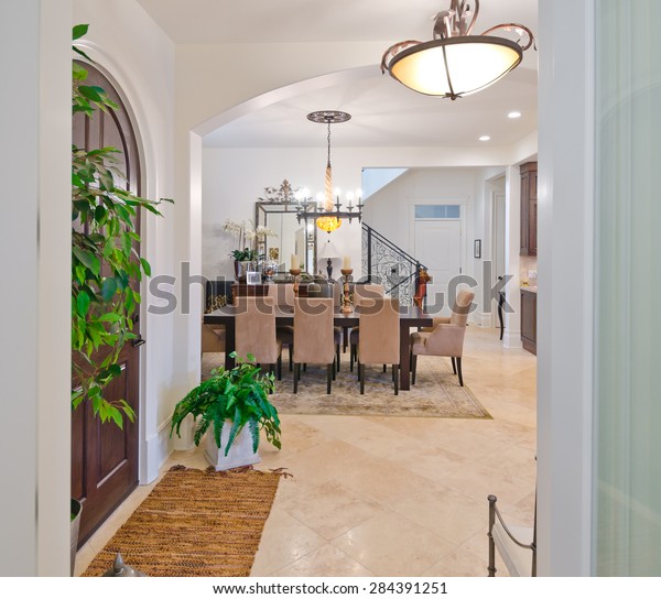 Modern Entrance Hall Lobby Stylish Wooden Stock Photo Edit