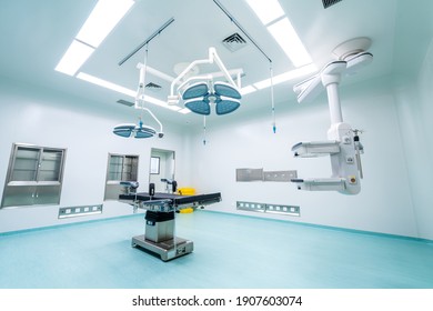 Modern equipment in operating room. Medical devices for neurosurgery. Background