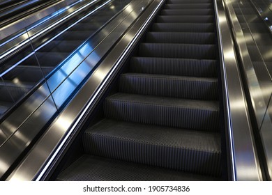 Modern escalator at metro station