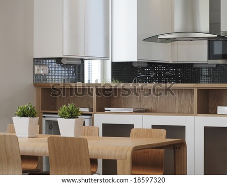 Modern european kitchen / dining room