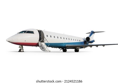 Modern Executive Business Jet Isolated On White Background