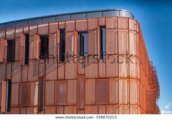 Modern Facade Building Rusted Steel Expanded Stock Photo (Edit Now ...