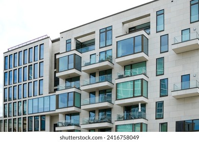Modern facade of a residential building.