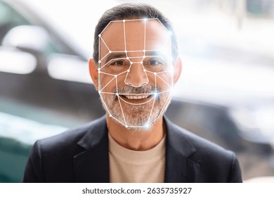 Modern facial recognition technology in action during identity verification