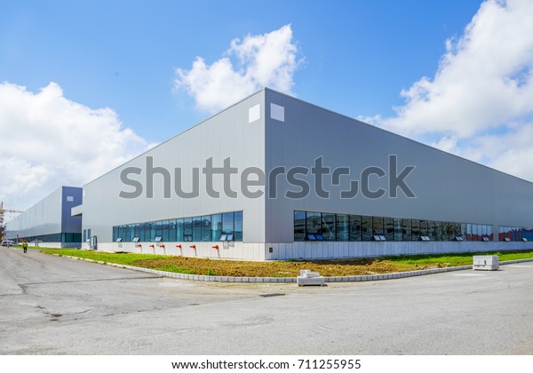 A modern factory\
building