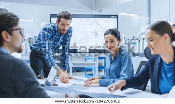 Modern Factory Office Meeting Room Busy Stock Photo 1842786382 ...