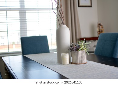 Modern Farm House Table And Centerpiece Decoration Light And Airy Decor.