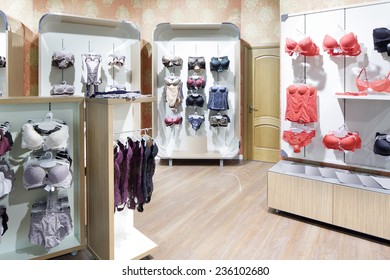modern and fashionable interior of underwear shop