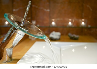 Modern Faucet With Running Water