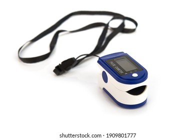 Modern Fingertip Pulse Oximeter Isolated On White