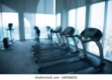 Modern fitness center abstract blur background