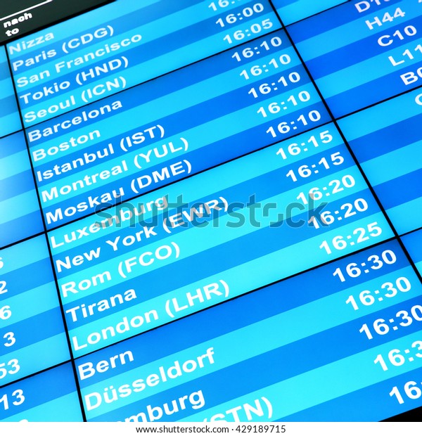 Modern Flight Information Board Airport Stock Photo Edit Now