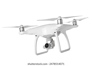 Modern flying quadcopter isolated on white background - Powered by Shutterstock