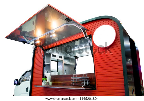 modern  food truck\
isolate white background