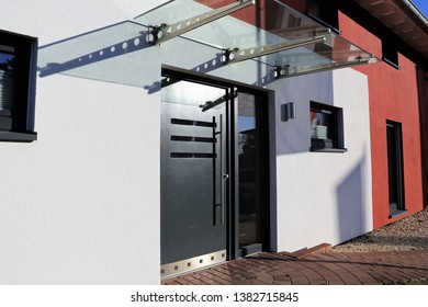 Modern Front Door Glass Canopy Stock Photo 1382715845 | Shutterstock