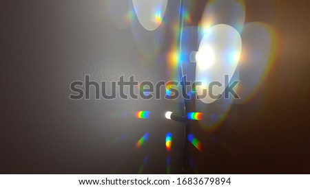 Modern Futuristic Lamp Viewed Through Diffraction Grating