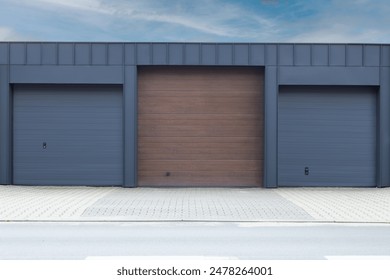 Modern Garage Doors with Driveway - Powered by Shutterstock