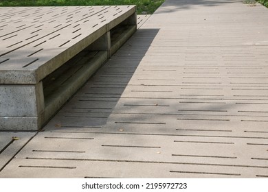 Modern Garden Design And Landscaping:Pedestrian Overpass Or Walkway With Platform, Made Of Concrete Paving Slabs With Gaps-environmentally Compatible, Sustainable, Nature And Species Protection,biotop