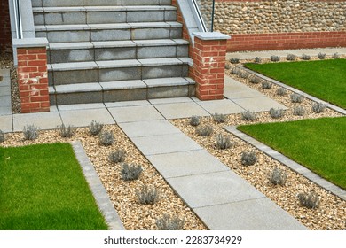 Modern garden path and steps example