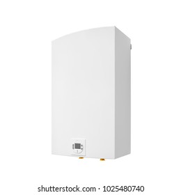 Modern Gas Automatic Water Heater Boiler Isolated On A White Background