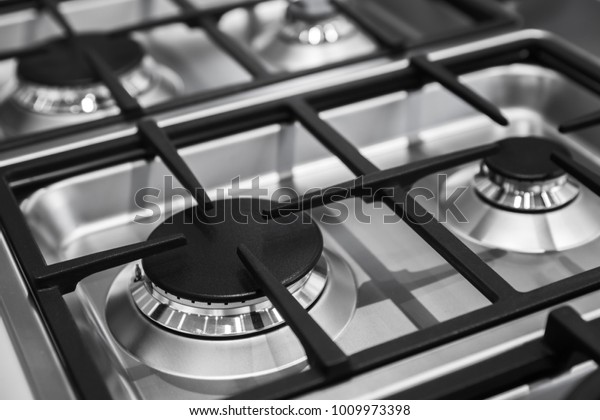 Modern Gas Stove Burners Made Shiny Stock Photo Edit Now 1009973398