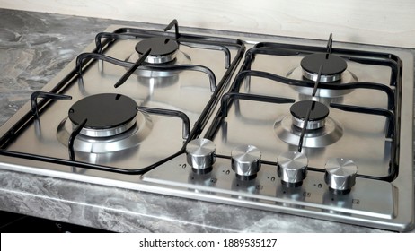 Modern Gas stove wok burner for a large pan . The style of the kitchen.  Modern design. - Powered by Shutterstock