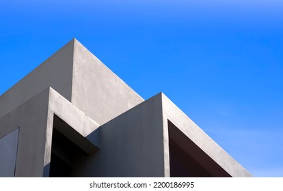 Modern geometric Building against blue Sky in Low Angle and perspective side view, Abstract Architecture background   - Shutterstock ID 2200186995