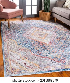 Modern geometric living area rug texture design - Shutterstock ID 2013889379