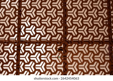 Modern geometric perforated metal screen with interlocking hexagonal pattern, perfect for contemporary architecture and decorative facade applications.
