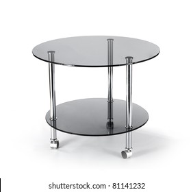 Modern Glass Table Isolated On White Background