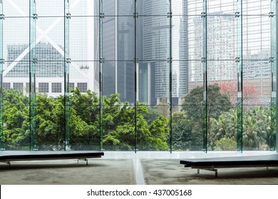 Modern Glass Wall Of Office Building