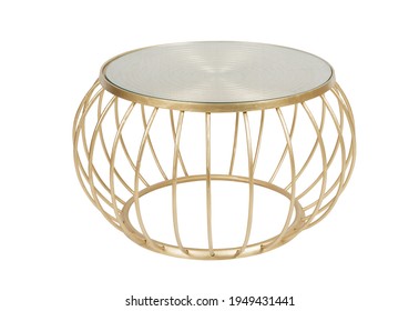 Modern Golden Coffee Table Isolated On Background