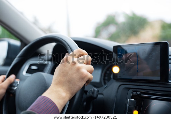Modern gps navigation\
system for car.