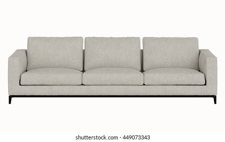 Modern Grey Sofa  Isolated On White Background