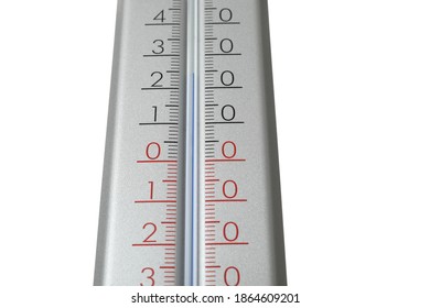 Modern grey weather thermometer on white background, closeup - Shutterstock ID 1864609201