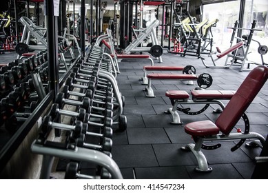 modern gym interior with equipment,Filter image
