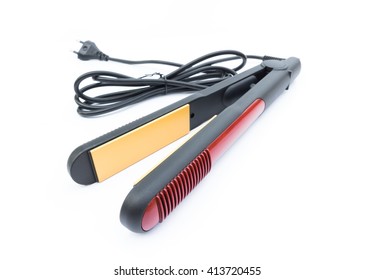 Modern Hair Straightener On White Background