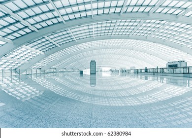 modern hall of subway station  at T3 airport in beijing china. - Powered by Shutterstock