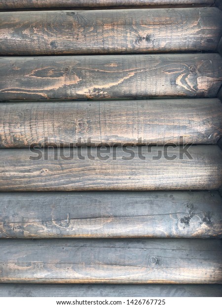 Modern Hand Hewn Natural Log Cabin Stock Photo Edit Now 1426767725