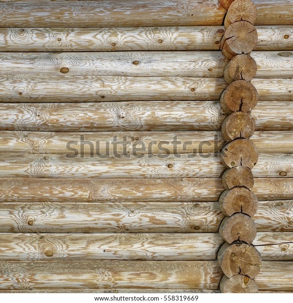 Modern Hand Hewn Natural Log Cabin Vintage Backgrounds Textures